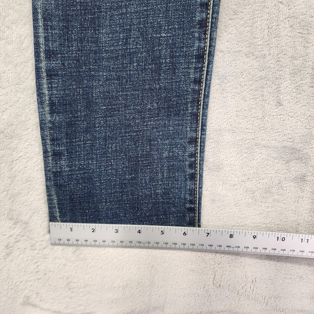 NEW Oliver Logan Jeans Womens 4/27 Blue Crosby Relaxed Taper Raw Hem Stretch - Picture 12 of 13